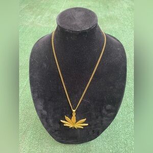 Gold leaf necklace